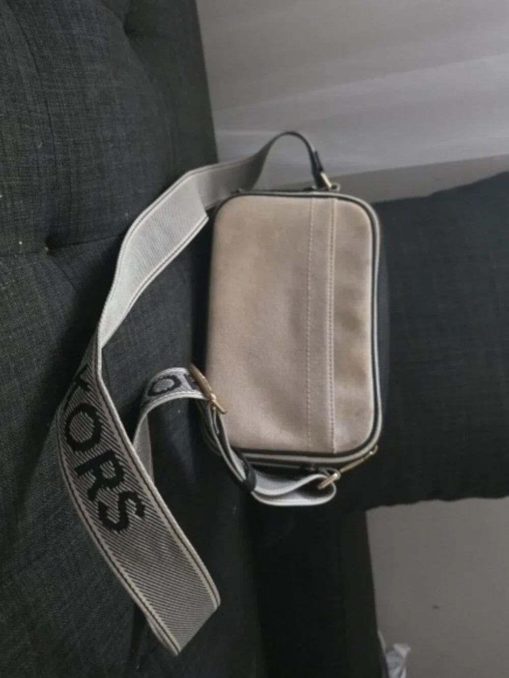 Michael Kors Black and White Crossbody Mini Camera Bag